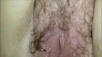 Hairy pussy licking and fingering closeup